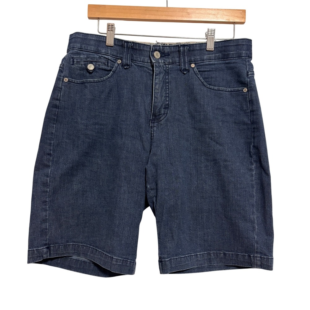 Lee Comfort Waist Stretch Denim Bermuda Shorts Womens 10 Dark Wash Casual